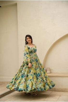 robe multicolore avec mousseline imprimée GW0945