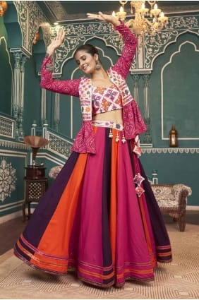 choli lehenga crème en viscose avec broderie LC8150