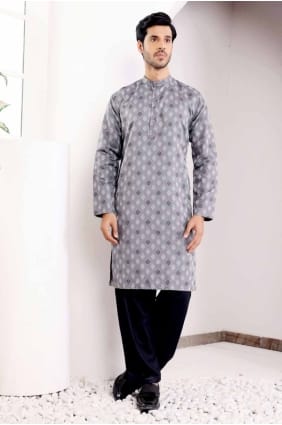 kurta en viscose pour homme en gris avec tissage KURR306