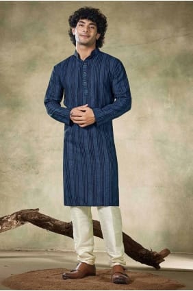 Kurta en viscose pour homme avec broderie KURR285