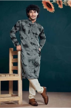Viscose Hommes Kurta avec impression numérique KURR288