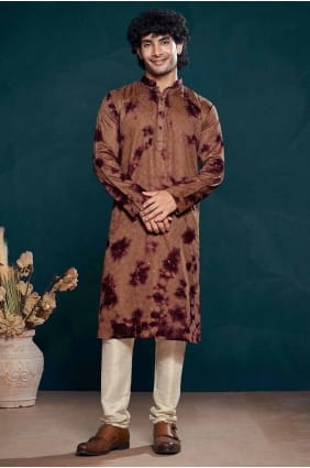 Kurta en viscose à imprimé numérique pour homme KURR291