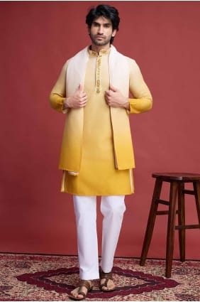 Miroir Homme Kurta en rayonne jaune INWU0025