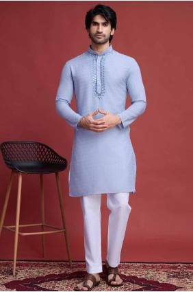 Miroir en viscose Sky Hommes Kurta avec dupatta KURR362