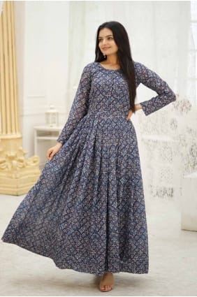 Robe-robe multicolore en fausse georgette brodée GW1020