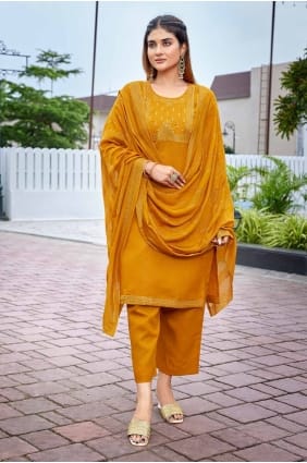 Costume pantalon droit en coton avec broderie SK154902