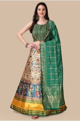 digital print satin multicolor lehenga choli with dupatta LC8209