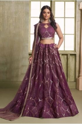 vin lehenga choli en filet brodé LC8211