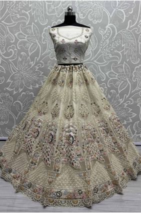 net bridal lehenga choli with embroidered LC8271