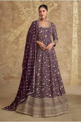 robe beige avec georgette brodée GW1091