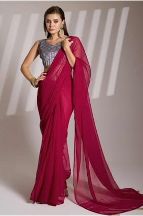Saris uni bordeaux en scintillant SR28148