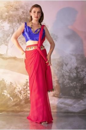 sari en mousseline de soie en gajri avec imprimé SR28131