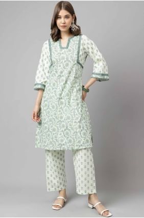 kurti en coton uni vert menthe KTI2644