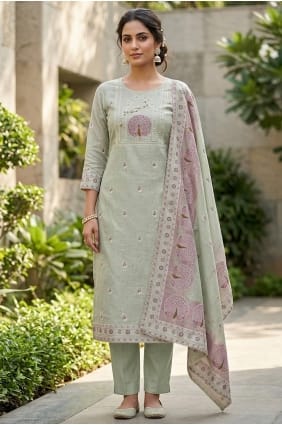 Salwar Kameez en coton imprimé gris SK15875