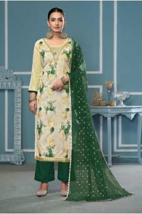 Tailleur pantalon droit en viscose crème SK155371