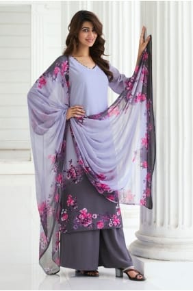 Ensemble Salwar Kameez en crêpe multicolore avec impression numérique SK156067