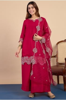 Ensemble Rani Palazzo en soie avec broderies PZ4497