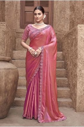 sari en satin brodé en gajari SR28048