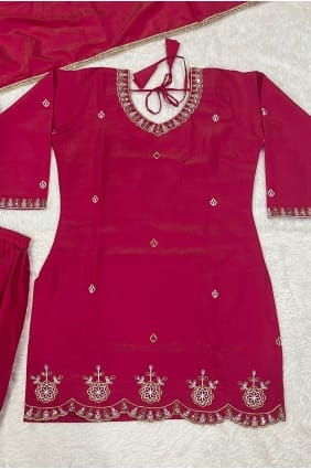 Salwar Kameez en soie brodée SS1387