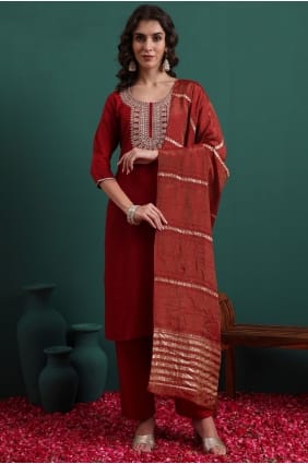 Salwar Kameez en viscose avec broderies SK15733