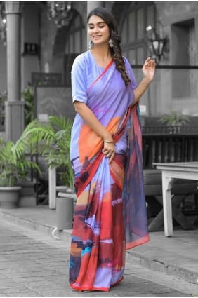 Robe en georgette grise à imprimé GW1272