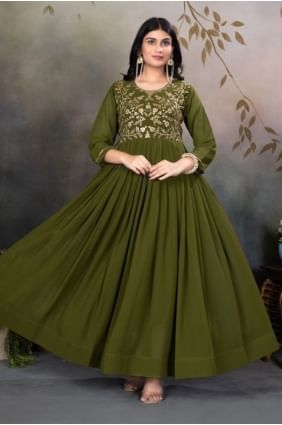 Robe en soie brodée violette GW1139