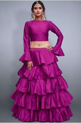 Magenta Soie Lehenga Choli lcu0006