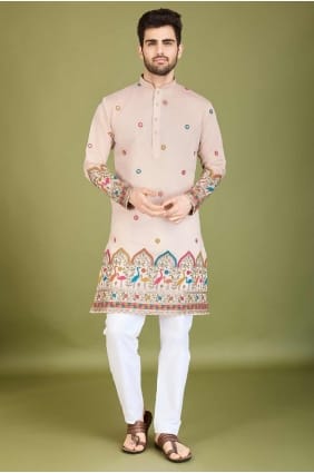 Ivery Men Kurta en viscose brodée KURR444