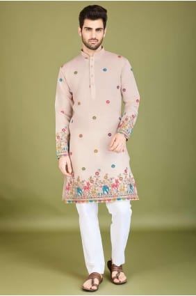 ivery viscose brodée hommes kurta avec dupatta KURR442