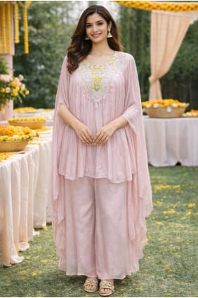 Kurta rose en viscose à la main KTI2678