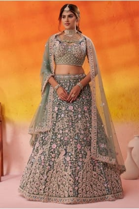 Net Pista Lehenga Choli en Brodé LC8854