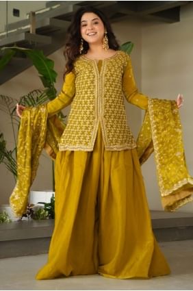 Costume Mahendi Sharara en soie brodé SS1269
