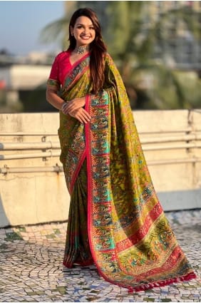 Sari en viscose Mahendi avec imprimé SR29385