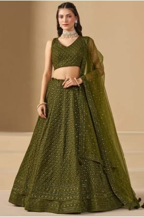 Lehenga Choli en georgette avec fil de henné LC8904