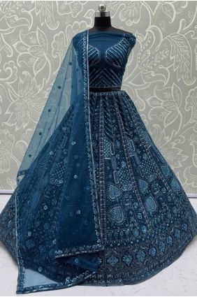 Lehenga Choli en filet Morpich à paillettes LC8568