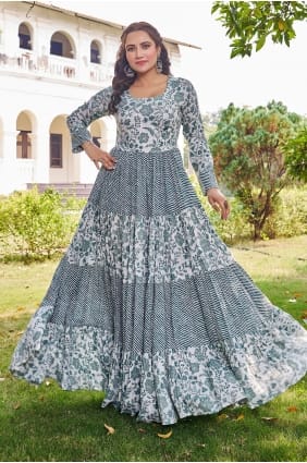 Robe imprimée multicolore en rayonne GW1324