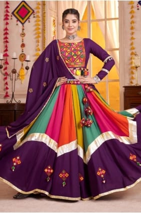 Lehenga Choli en viscose multicolore avec tissage LC8631
