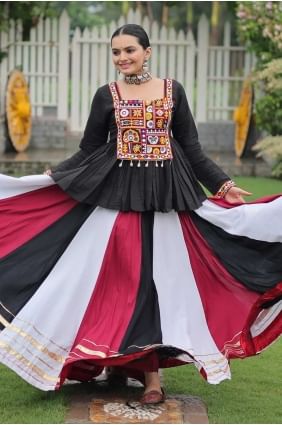 Lehenga Choli Multicolore en Rayon avec Dupatta Mode LC8519