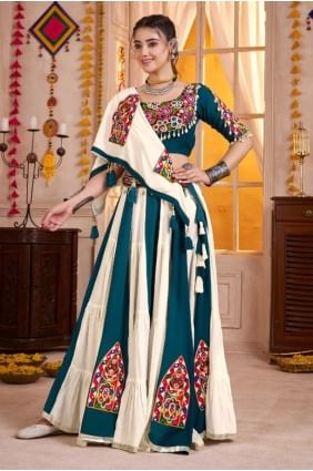 Lehenga Choli tissé multicolore en viscose LC8625