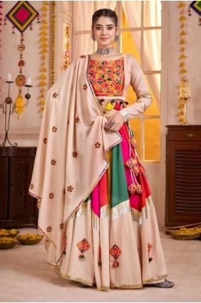 Lehenga Choli en viscose multicolore tissé LC8629