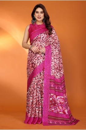 Sari Kota doria multicolore avec imprimé SR30050