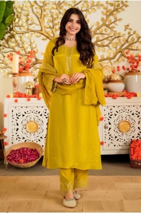 Salwar Kameez en viscose avec broderies SK15849