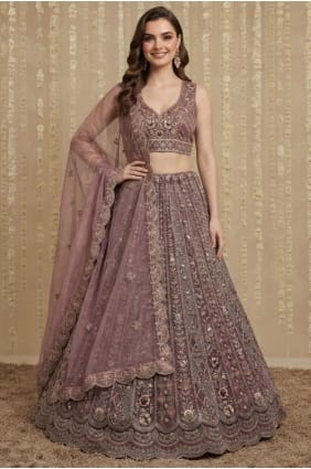 Lehenga Choli en filet à motif oignon avec fil LC8910