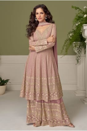 Ensemble palazzo en georgette avec broderies PZ4456