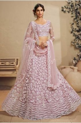 Tissage de Lehenga Choli en filet rose LC8623