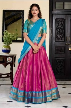 pink party lehenga choli with zari silk LC8301