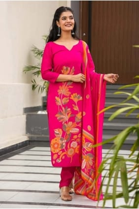 Salwar Kameez en soie imprimée SK155884
