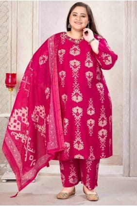 Salwar Kameez imprim en viscose rose SK15628