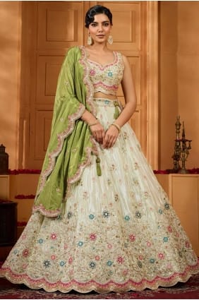 Lehenga Choli pista avec tissu brodé LC8784