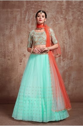 Filet bleu Lehenga Choli lc2002